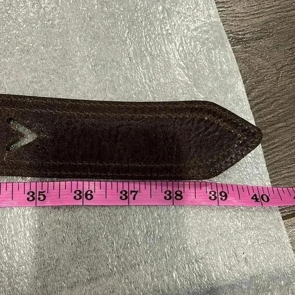[L]Suzi Roher Brown  Leather Arrow/Heart Patterned WMN Belt - Picture 7 of 9